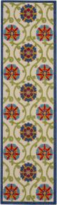 Aloha ALH19 Blue/Multicolor Outdoor Rug, 2' x 6' 