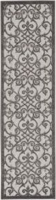 Aloha ALH21 Grey/Charcoal Outdoor Rug, 2'3" x 8' 