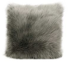 FUR FL101 SILVER GREY 22" x 22" THROW PILLOW