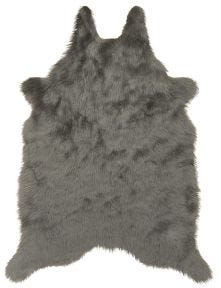 FUR FL101 SILVER GREY 60" x 84" THROW RUG