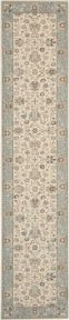 Living Treasures LI16 Ivory/Aqua Rug, 2'6" x 12'