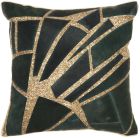 NATURAL LEATHER HIDE PN927 GREEN/GOLD 18" x 18" THROW PILLOW