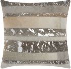 NATURAL LEATHER HIDE S1160 SILVER GREY 20" x 20" THROW PILLOW