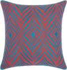 OUTDOOR PILLOWS L1521 CORAL/TURQUOISE 18" x 18" THROW PILLOW
