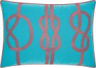 OUTDOOR PILLOWS L1593 TURQUOISE/CORAL 14" x 20" THROW PILLOW