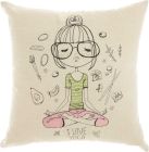 TRENDY, HIP, NEW-AGE RN003 NATURAL 18" x 18" THROW PILLOW
