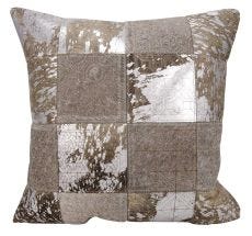 COUTURE NAT HIDE S6078 GREY/SILVER 20" x 20" THROW PILLOW