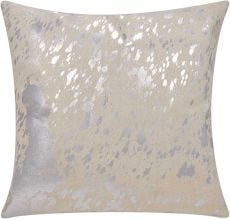 COUTURE NAT HIDE S6129 WHITE/SILVER 18" x 18" THROW PILLOW