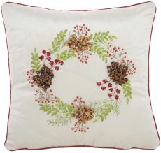 HOME FOR THE HOLIDAY L1063 BEIGE 16" x 16" THROW PILLOW