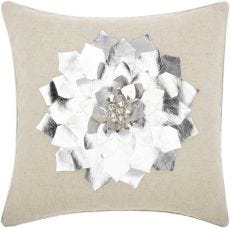 HOME FOR THE HOLIDAY L1441 SILVER 16" x 16" THROW PILLOW