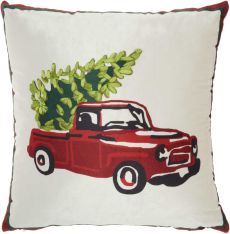 HOME FOR THE HOLIDAY L8526 MULTICOLOR 18" x 18" THROW PILLOW