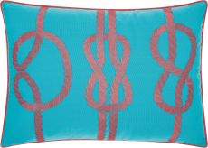 OUTDOOR PILLOWS L1593 TURQUOISE/CORAL 14" x 20" THROW PILLOW