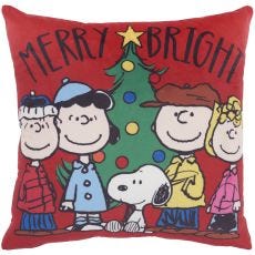 PEANUTS PILLOW QY997 RED 18" X 18" THROW PILLOW