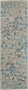 Tranquil TRA03 Ivory/Turquoise Rug 2'3" x 7'3"