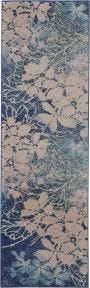 Tranquil TRA08 Navy/Pink Rug 2'3" x 7'3"